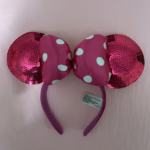 Disney Minnie Mouse Hot Pink Sequin Ears - Picture 5 of 5